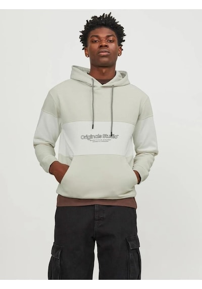Jack & Jones 12246802 Jorlakewood Sweat Hood Bf Ln Erkek Sweatshirt 001 Bej