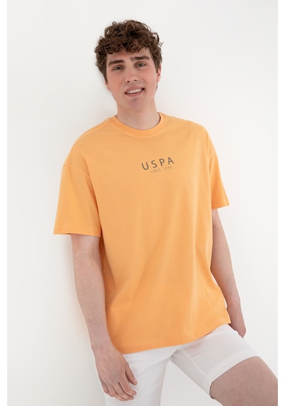 U.S. Polo Assn. Erkek Oversize Fit Bisiklet Yaka Turuncu Tişört 50299543-VR202