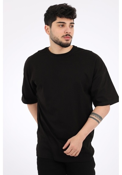 Stil Kombin Düz Basic Oversize Erkek Tişört Bld