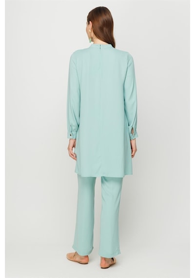 Esswaap Volan Detaylı Pantolon Tunik Takım Mint-mint Mint Yeşili
