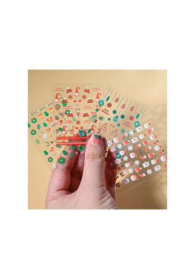 3d Tasarım Yapışkan Tırnak Sticker Random 5'li Tırnak Dövmesi Nail Art Set