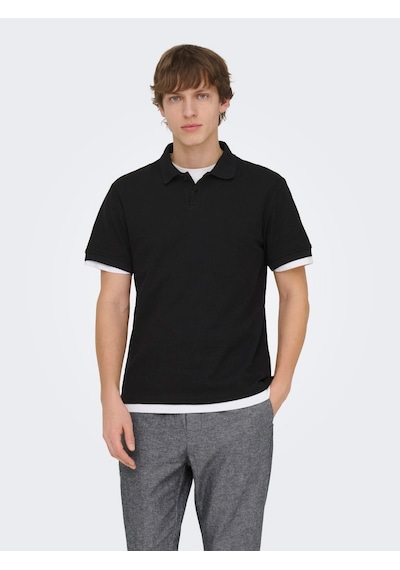 Only & Sons Ben Erkek Siyah Polo Tişört 22035825-b