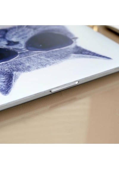 Macbook Pro 13 Kedi Desenli Kılıf A1706 A1708 A1989 A2159 A2251 A2289 A2338 M1 M2 Uyumlu Tpu Sert Kılıf İnce Hafif Koruyucu Kapak Gri