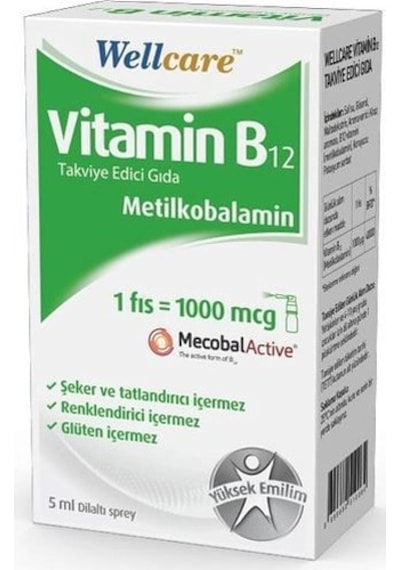 Wellcare Vitamin B12 1000 Mcg Sprey 5 ML