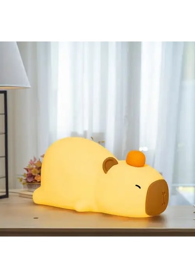 Petrix 34627 Sevimli Capybara Ayarlanabilir Şarjlı Gece Lambası RGB