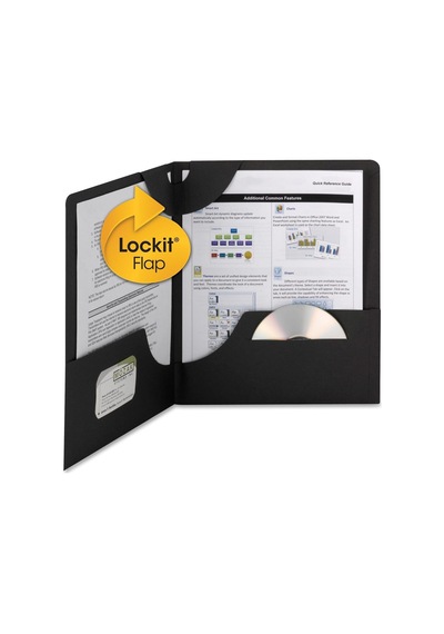 Smead Lockit İki Cepli Ağır Klasör, Mektup Boyutu, Siyah, Kutu Başına 25 87981