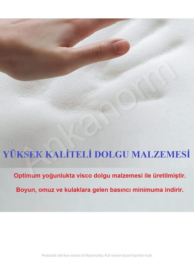 Visko Ortopedik Boyun Yastığı Visco Boyun Yastığı Boyun Düzleşmesi İçin Özel Yastık