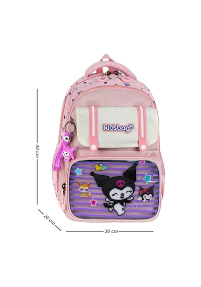 İlkokul Kız Çocuk Çantası 3'lü Set Kuromi Benzeri 40 30 Cm Beslenme Çantası Kalem Kutusu Ortopedik Pembe