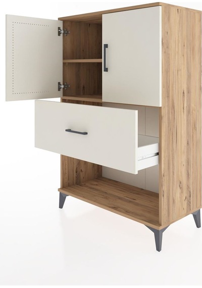 Hyperion Dolap 2 Raflı Tek Çekmeceli 2 Kapaklı 88x44x134 Çam-aytaşı Atlas Çam