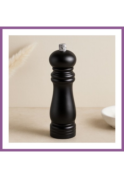 Bezos Küçük Siyah Ahşap Tuz Ve Baharat Öğütücü Çap 4.5 Cm, 15.5 Cm Rengaren