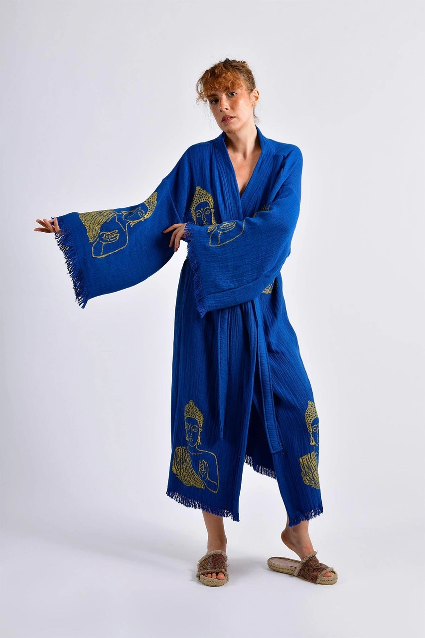Brandsmithshop Mavi Serenity Buddha Kimono Çok Renkli