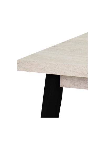 Vilinze Avanos Mdf Traverten Sabit Traverten Mutfak Masası - 70x120 Cm Beyaz