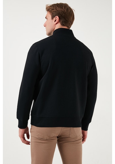 Buratti Pamuklu Regular Fit Yarım Fermuarlı Dik Yaka Erkek Sweat 59052592 Siyah