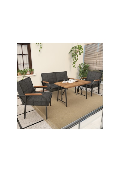 Mygusi Hayal Balkon, Cafe, Metal Kanepe Koltuk Takımı , Bahçe Mobilyası, 2+1+1 + 70x110 Masalı Antrasit Mygusi Hayal Balkon, Cafe, Metal Kanepe Koltuk Takımı , Bahçe Mobilyası, 2+1+1 + 70x110 Masalı Antrasit