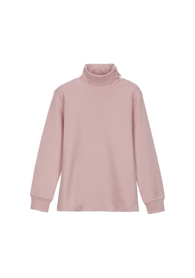 Lovetti Pudra Pembe Kız Çocuk Tam Balıkçı Uzun Kol Çıtçıtlı Tişört Pembe