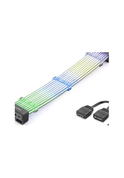 Bükülebilir Sleeved Ekran Kartı Argb Lightboard 2x8 Pin 44 Led Siyah Nd2803b Evimdeyokyok