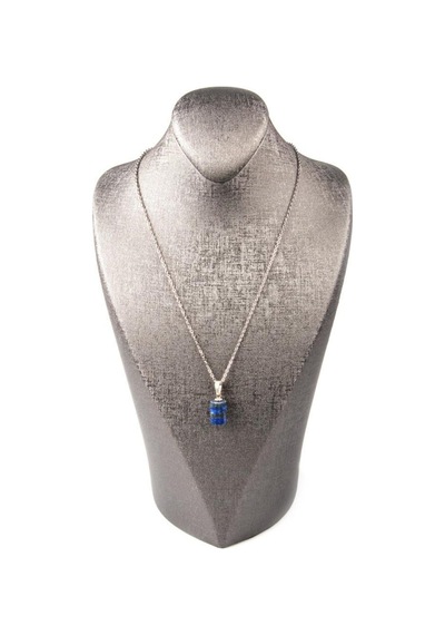 Sertifikalı Lapis Lazuli Taşı Kolye Silindir Doğal Taş Çok REnkli