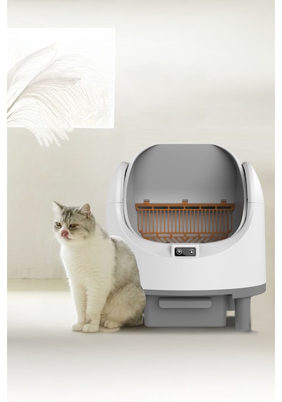 Akıllı Otomatik Açık Kasa Kedi Tuvaleti Sessiz Motorlu, Koku Gidericili, Uvc Sterilizasyonlu