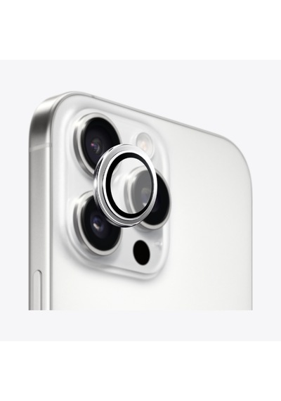 Safeus Safir Temperli Kamera Lens Koruyucu Apple Uyumlu iPhone 16 Pro Max İle Beyaz