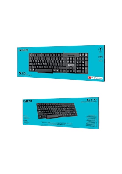 Everest Kb-517u Siyah 2mt Bakır Kablolu Usb Q Sta