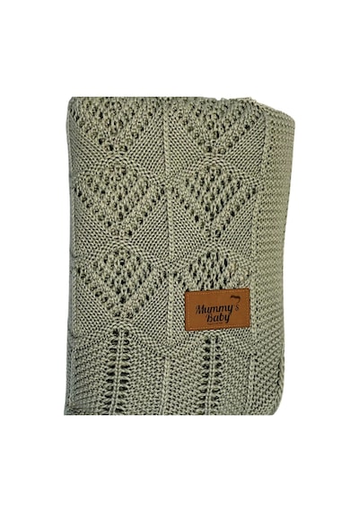 Mummy's Baby Tencel Örgü Dantel Desen Bebek Battaniyesi 80 100 Yeşil