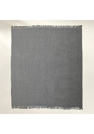 Curly Çift Kişilik Battaniye Siyah Gri 200x220 Cm Diğer