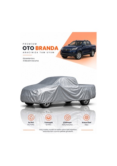 Ssangyong Musso 2018-2026 Pıckup Uyumlu Araba Brandası Oto Branda Araba Örtüsü Araç Çadırı