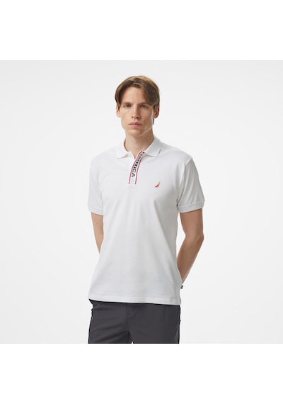 Nautica Erkek Beyaz Classic Fit Polo Yaka T-shirt Düz K55306t Beyaz