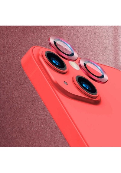 Apple Uyumlu iPhone 13 Zore Cl-07 Kamera Lens Koruyucu Kırmızı