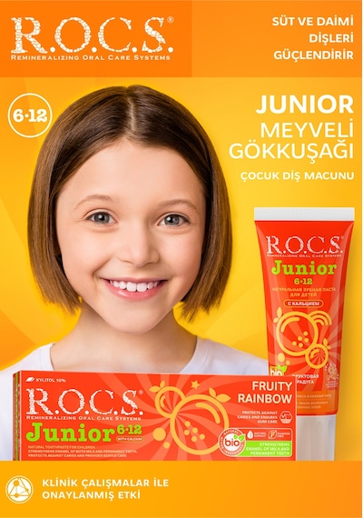 Rocs Junior 6-12 Yaş Meyveli Gökkuşağı Diş Macunu 60 Ml