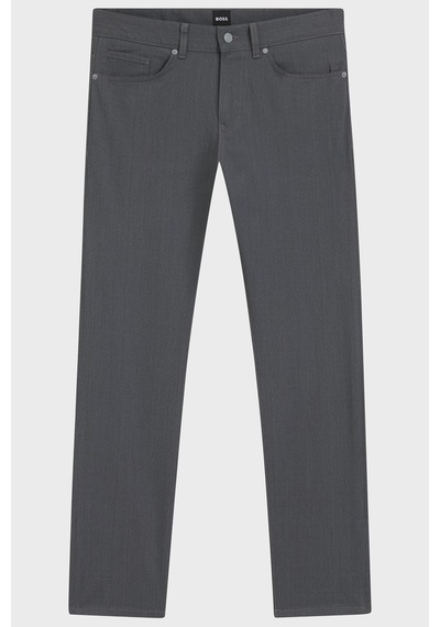 Boss Pamuklu Slim Fit Normal Bel Düz Paça Pantolon Erkek Kot Pantolon 50551419 047 Gri