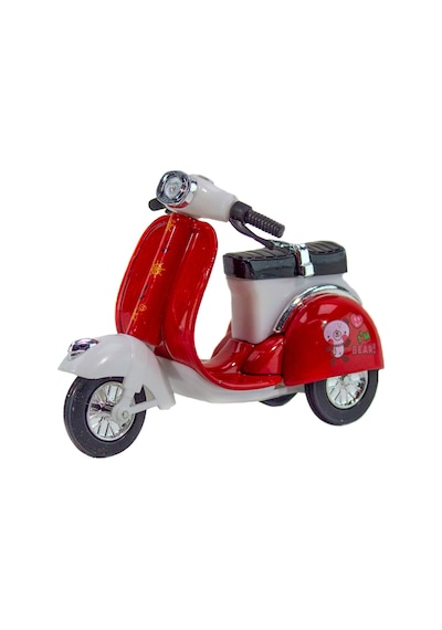 Oyuncak Scooter Motosiklet Metal Çek Bırak Kırmızı 12 Cm
