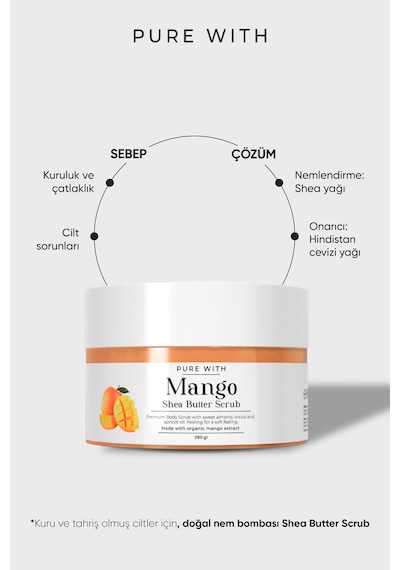 Mango Ve Shea Özlü Vücut Peelingi 280 Gr Besleyici, Arındırıcı Ve Nemlendirici Scrub