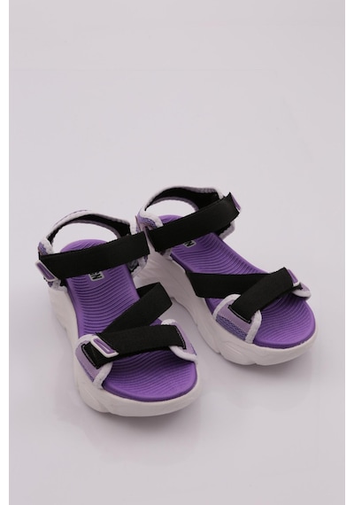 Dgn 0148 Kadin Sandalet 0148-2265-R2046 Lila - Siyah