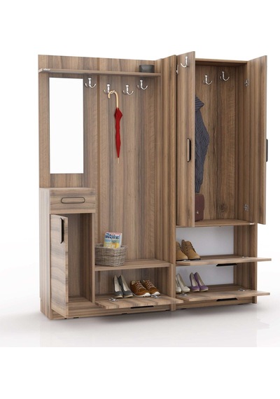 Abre Vm-36348 Dore Ceviz Vestiyer Portmanto Ayakkabılık