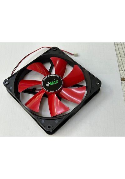 14 Cm Kasa Fanı 2 Pin 14 Cm Fan 14x14x2.5 Cm Fan Kırmızı