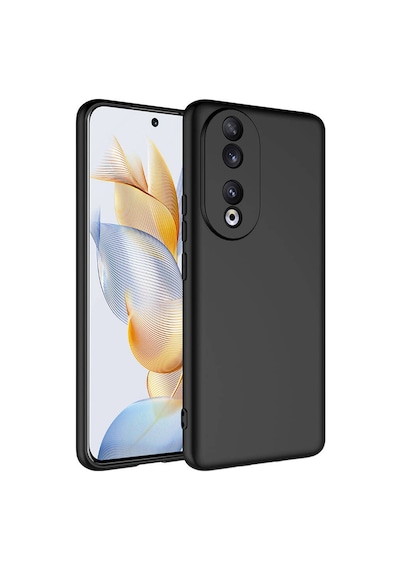 Noktaks - Honor 90 Uyumlu - Kılıf İçi Kadife Koruyucu Mara Lansman Kapak - T28887 - Siyah Siyah