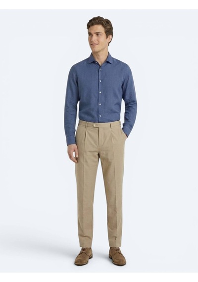 Kip Karamel Kumaş Relaxed Fit Casual Pamuk Karışımlı Pantolon