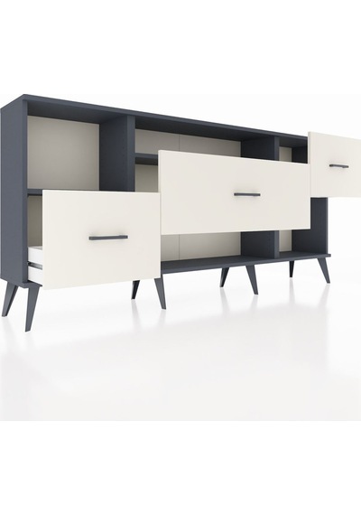 Arges Konsol 2 Raflı 3 Çekmeceli 176x30x83 Antrasit-antrasit/aytaşı Antrasit/aytaşı Arges Konsol 2 Raflı 3 Çekmeceli 176x30x83 Antrasit-antrasit/aytaşı Antrasit/aytaşı