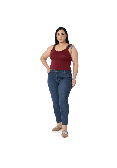 Disentis Büyük Beden Askıları Büzgülü Drapeli Crop Bordo Body-bordo Bordo
