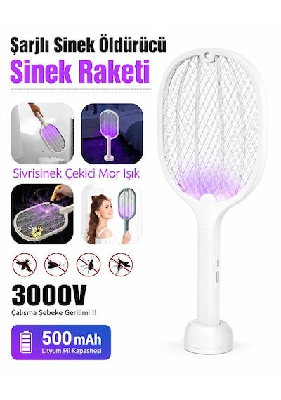 Standlı Asma Delikli Sivrisinek Sinek Haşere Böcek Öldürücü Led Işıklı Gece Lambası Şarjlı Elektirikli Sinek Öldürücü Haşere Öldürücü