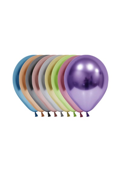 Balonevi Balon 12" Krom Karışık 50 Li Çok Renkli