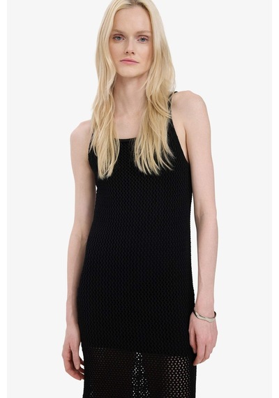DeFacto Halter Yaka Basic Düz Kolsuz Maxi Elbise E9918AX25SMBK81