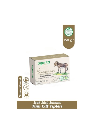Agarta Parlak Ve Pürüzsüz Ciltler Için Doğal El Yapımı Eşek Sütü Sabunu 150 GR