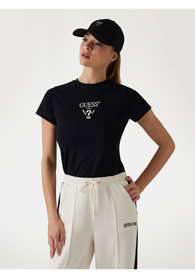 Guess Bayan T Shirt V4yı21 Kcdh1 Fj8n Siyah Siyah
