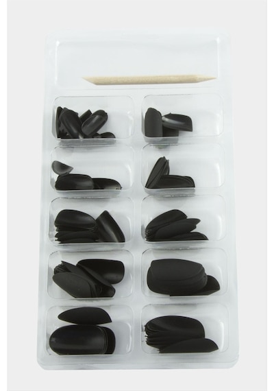 Misyul - 452 - Oval Mat Takma Tırnak - Csmo-tex - 100 Adet-siyah