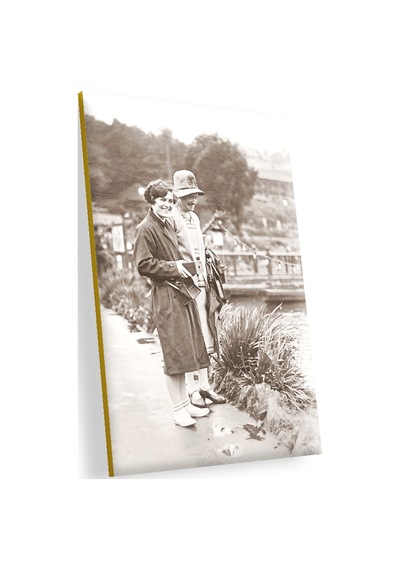 Cakasepetim Deniz Kenarında Nostaljik Çift Ahşap Mdf Tablo