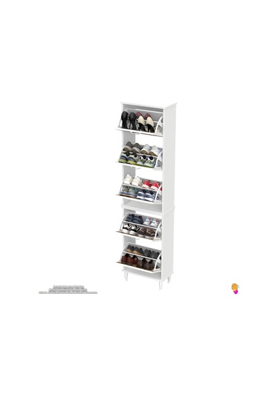 Modilayn Varbi Umay' 2 Li Kapı Önü 52x205x26 Cm Lik 5 Düşer Kapak 10 Göz Bölme Raf Ayakkabılık Beyaz - Meşe Modilayn Varbi Umay' 2 Li Kapı Önü 52x205x26 Cm Lik 5 Düşer Kapak 10 Göz Bölme Raf Ayakkabılık Beyaz - Meşe