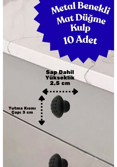 10 Adet Metal Benekli Yuvarlak Düğme Kulp - Çocuk Odası, Mutfak Ve Dolap İçin Modern Çekmece Kulbu Mat Siyah Mat Siyah 10 Adet Metal Benekli Yuvarlak Düğme Kulp - Çocuk Odası, Mutfak Ve Dolap İçin Modern Çekmece Kulbu Mat Siyah Mat Siyah