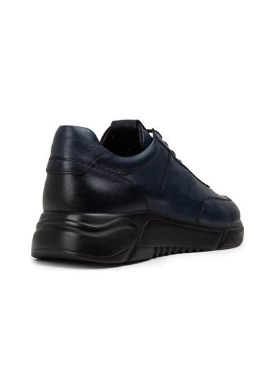 Deery Hakiki Deri Lacivert Erkek Sneaker Ayakkabı - 01963Mlcve02 Lacivert